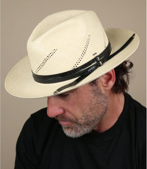 panama straw hat Bailey Jansen natural black